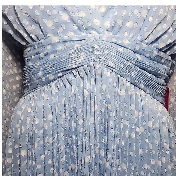 NWT Alex Marie Polka Dot Dress Women's Plus Size 20W Blue White Chiffon Wedding - Picture 7 of 12